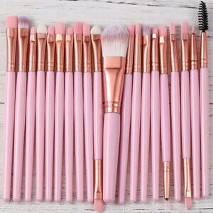 Pink 20 Piece Eye Makeup Brush Set